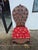 Rare and unusual 19th century Anglo Indian low chair handcrafted in mahogany featuring a floral carved back, button tufted...