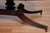 Brown 1930 Weiman English Regency Mahogany Leather Top Set Coffee Table & Side Tables For Sale - Image 8 of 18