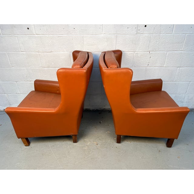 Pair of Mid-Century Modern Danish Leather Chairs by Wiels Møbler For Sale - Image 4 of 17