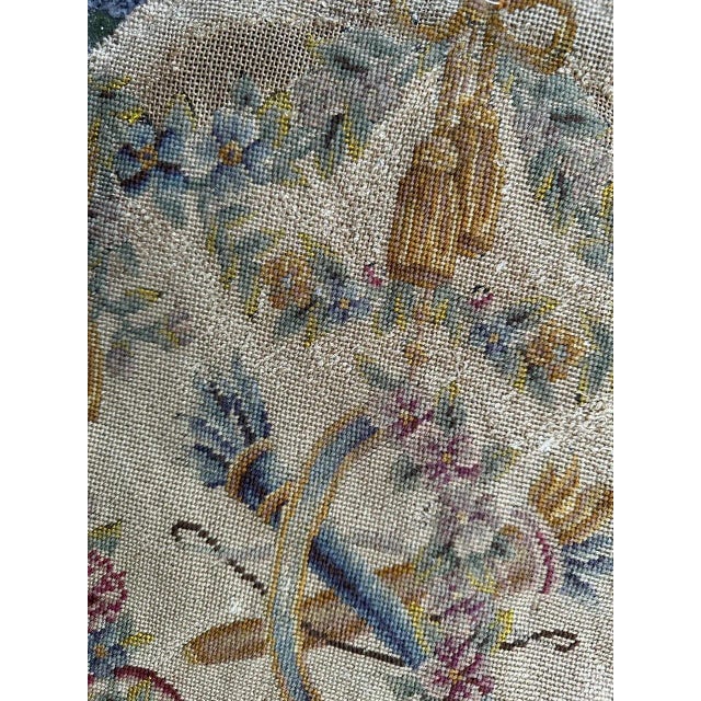 French Needlepoint Chair Cover Tapestry from Bobyrugs, 1890s For Sale - Image 3 of 11