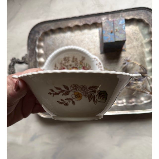 Vintage “Pomona” Windsor Ware Fruit Bowls | Johnson Bros England | c.1940–1950 | Set of 6 Hand-Colored Earthenware For Sale - Image 9 of 12