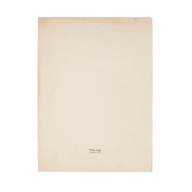 Portrait is an original drawing in pastel on greenish paper realized by the Italian artist Manfredo Borsi. With the stamp...