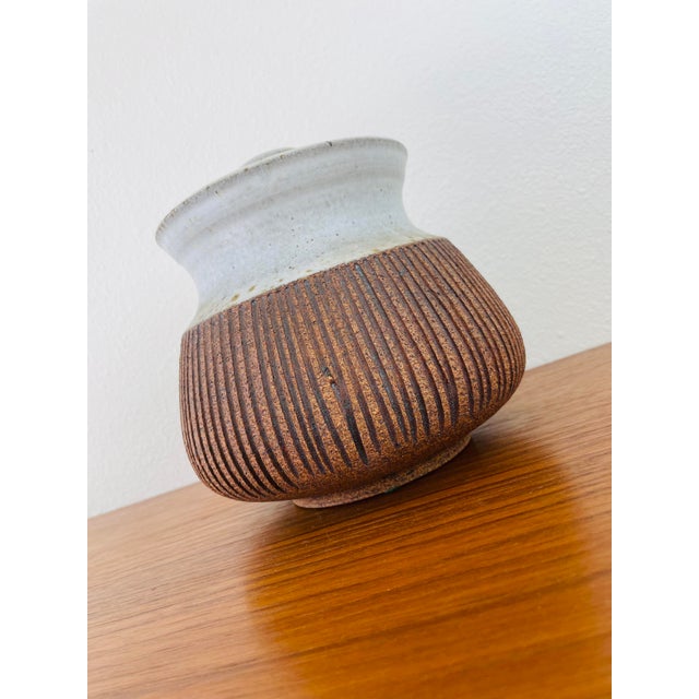 1970s Vintage 1970s Handmade Stoneware Studio Pottery Lidded Decanter Vessel For Sale - Image 5 of 8
