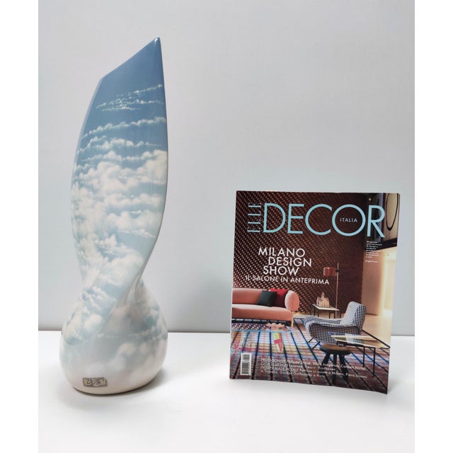 Made in Turin, Italy, 1950s-1960s. Made in lacquered ceramic, which has been airbrushed with a cloud pattern. It has few...
