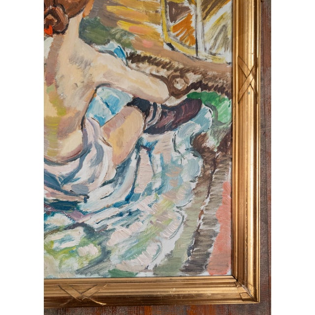 Mid-Century Oil Painting After Rousse (La Toilette) by Henri Toulouss For Sale In New York - Image 6 of 14