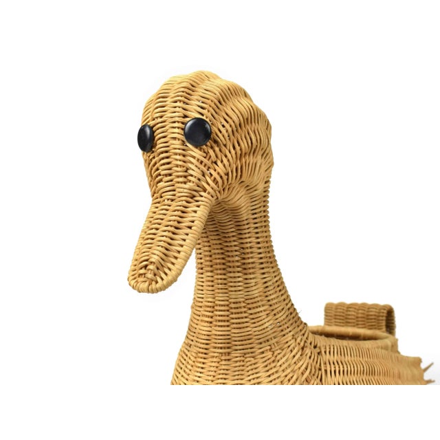 Mid 20th Century Hand Woven Duck Bird Basket For Sale - Image 9 of 10