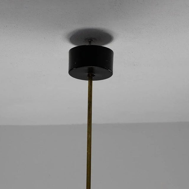 Metal Glass and Metal Chandelier, 1950s For Sale - Image 7 of 13