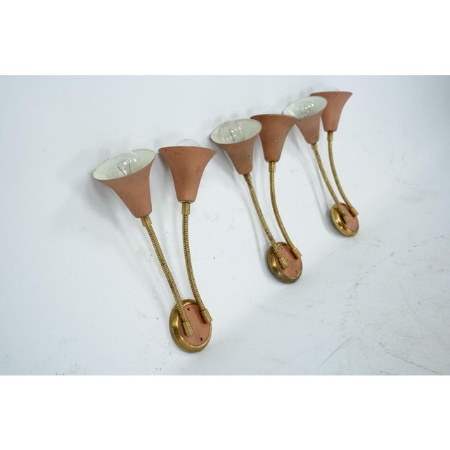 Beige Mid-Century Wall Sconces in the style of Arredoluce, Italy, 1950s, Set of 3 For Sale - Image 8 of 12