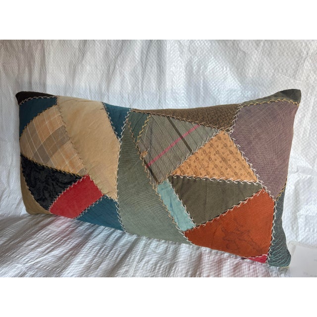 American Vintage American Patchwork Pillow For Sale - Image 3 of 3