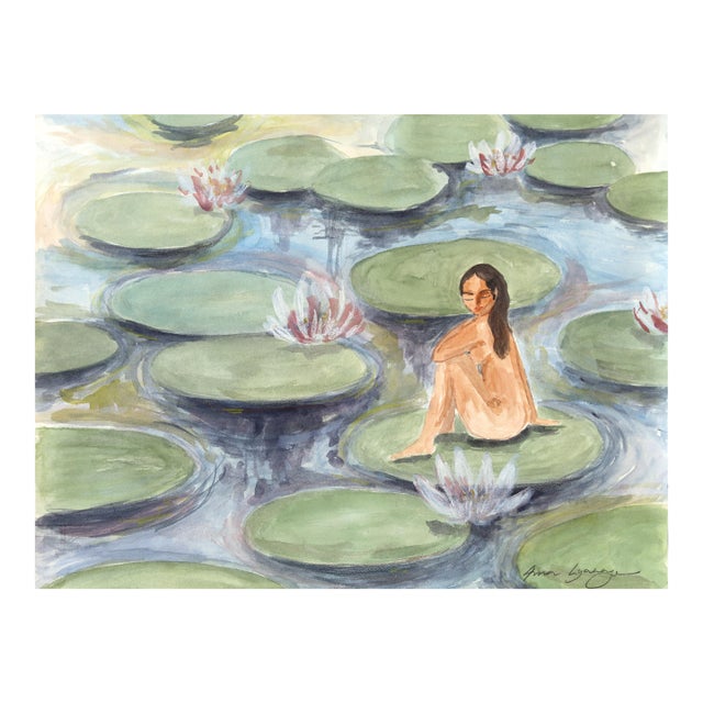 Emerge II - Abstract Feminine Watercolor Surrealist Still Life Painting on Paper by Ama Liyanage For Sale