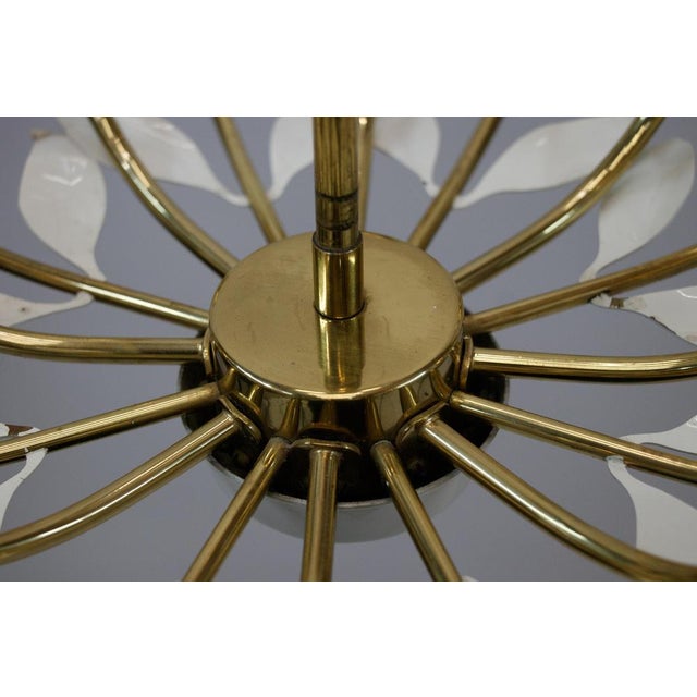 Floral Ceiling Lamp attributed to United Workshops, Germany, Munich, 1950s For Sale - Image 6 of 10