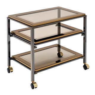 French Modernist Side Table on Casters For Sale