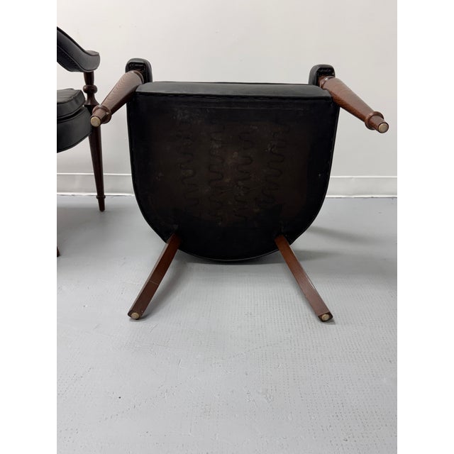 Vintage Tufted Leather Barrel-Back Tub Armchairs, Pair, C. 1970s For Sale - Image 15 of 18
