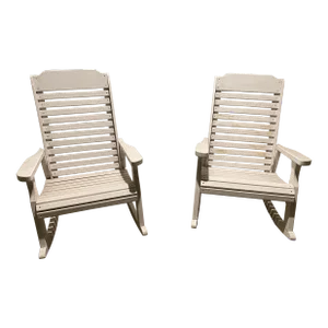 1980s White Wood Rocking Chairs - Set of 2