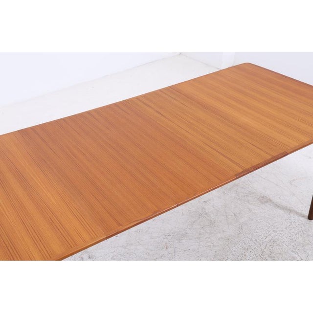 Brown Mid-Century Extendable Teak Dining Table by Gustav Bahus For Sale - Image 8 of 15