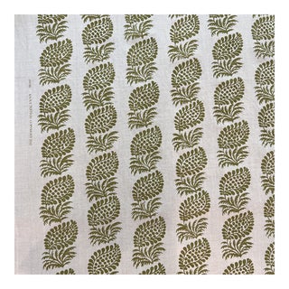 Raoul Textiles Sadie in Sprout Green Line Fabric- 3 Yards For Sale