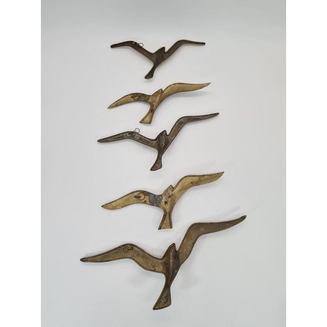 Mid-Century Modern Vintage Norwegian Wall Decorations in Brass, 1960s, Set of 5 For Sale - Image 3 of 9