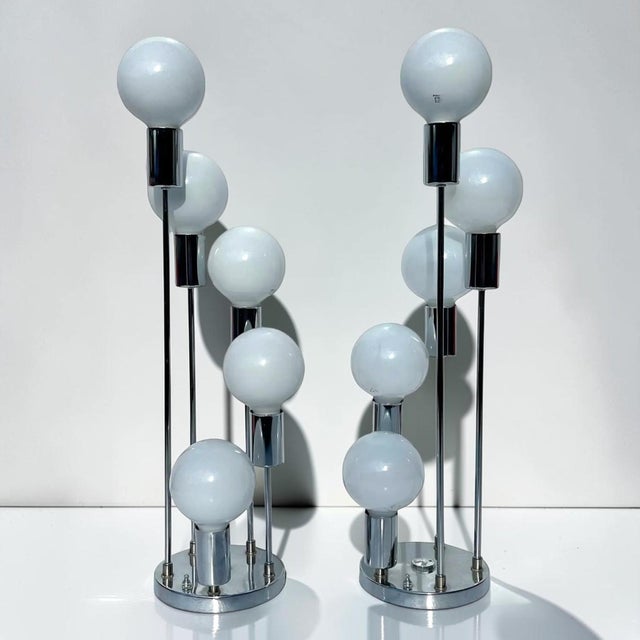 Mid-Century Modern Robert Sonneman Cascade Table Lamps - a Pair For Sale - Image 3 of 7