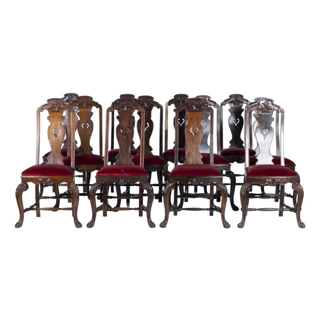 Vintage Indian Chairs, 19th Century, Set of 12 For Sale