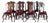 Vintage Indian Chairs, 19th Century, Set of 12 For Sale