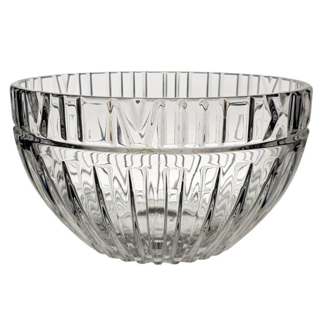 Late 20th Century Attributed Tiffany & Co. Atlas Crystal Centerpiece Bowl, 9.75", C. 1995–2005 For Sale - Image 5 of 16