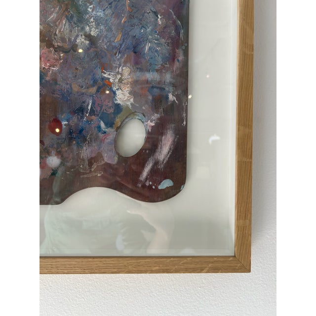 Late 20th Century Paint Palette Magentas in Float White Oak Frame For Sale - Image 10 of 10