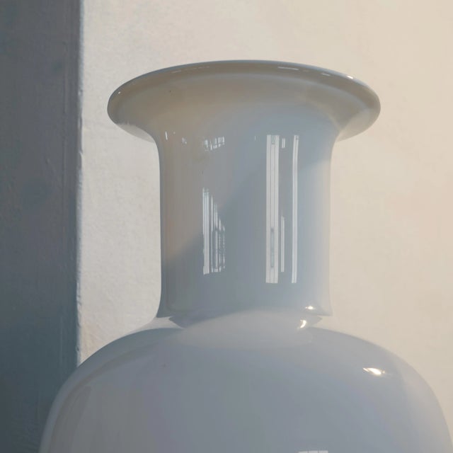 Large White Vase in Opaline Glass attributed to Vistosi, 1960s For Sale - Image 4 of 7
