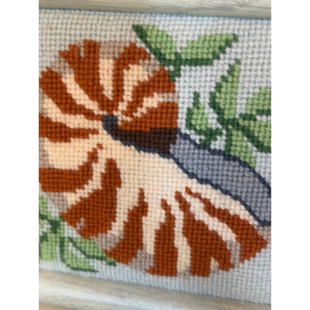 Small Vintage Nautilus Shell Needlepoint For Sale - Image 4 of 7
