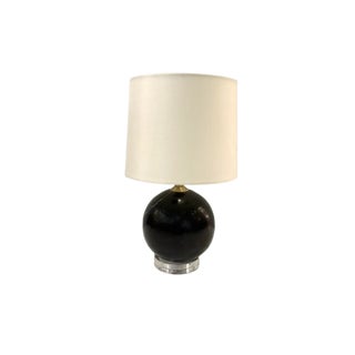 Modern Black Marble Ball Lamp Acrylic Base For Sale