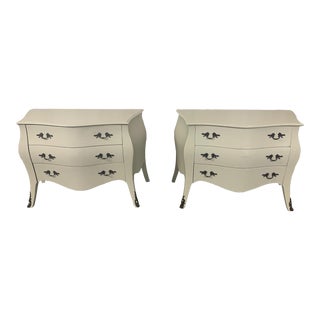 Pair of Vintage Bombe Commodes For Sale