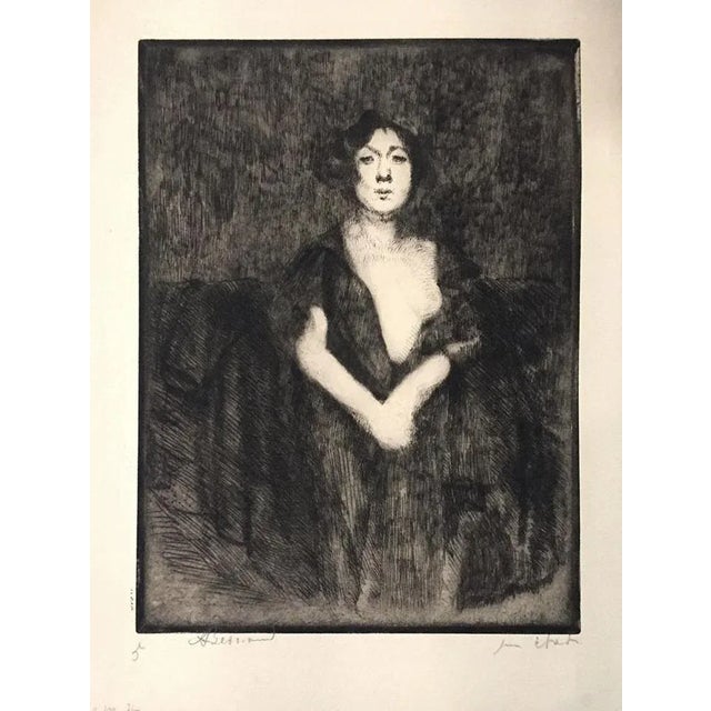 Beautiful print on verge, 1st state on 3 after which several changes were made. Numbered, signed and noted in pencil by...