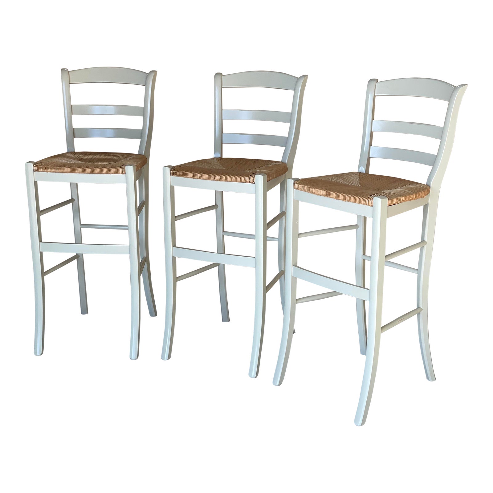 Set of Ladder Back Bar Stools by Pottery Barn Chairish