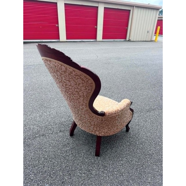 Mid 20th Century Vintage Gold Victorian Tufted Chair For Sale - Image 4 of 6