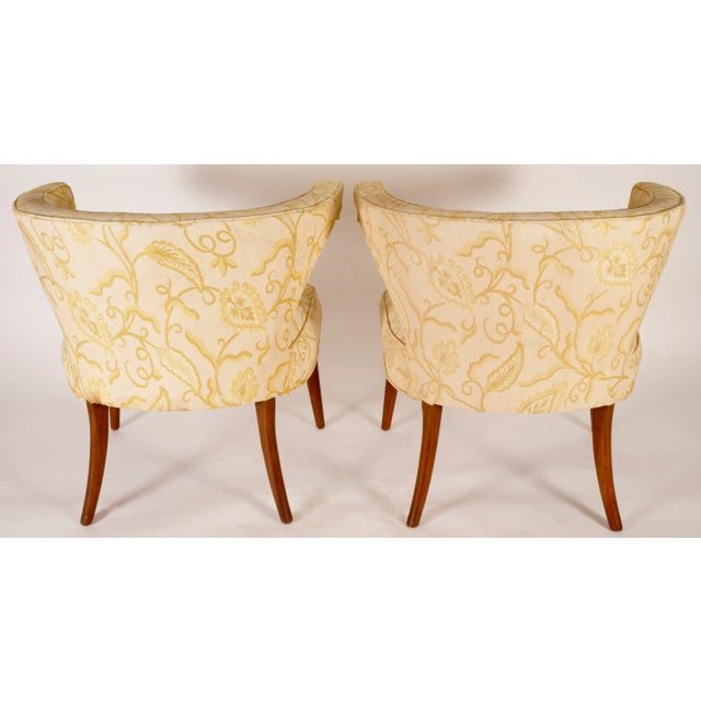 Tommi Parzinger 1960s Vintage Tommi Parzinger Veronese Klismos Upholstered Armchairs- Set of 2 For Sale - Image 4 of 12