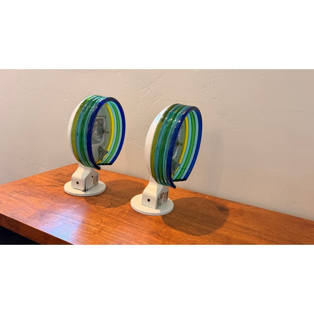 1980s Leucos L670 Italian Murano and Metal Glass Sconces - a Pair For Sale - Image 9 of 14