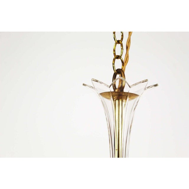 Goldenrod Medium Sized Crystal Glass Tole Chandelier Light by Palwa, Germany, 1970s For Sale - Image 8 of 12