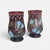 ** Please Read Entire Description ** A Pair of Vintage Eggplant Purple Hurricane Glass Candle Holders that have Hand...