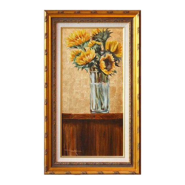Duke Windsor, Impressionist Floral Still Life, "Sunflowers Iii" For Sale