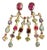 Bochic "Orient" Vintage Ruby & Multi gem Chandelier Earrings Set 18K Gold&Silver, A Pair For Sale