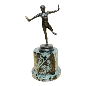 Late 19th Century Diminutive Grand Tour Bronze 'Balancing Faun' on Marble Pedestal - A Pair