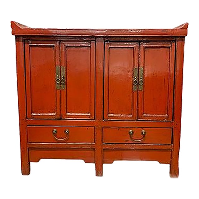 1960s Double Doors Wing Cabinet For Sale