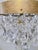 Brass Mid 20th Century Hollywood Regency Crystal Teardrop Chandelier With Ridged Brass Crown For Sale - Image 8 of 9