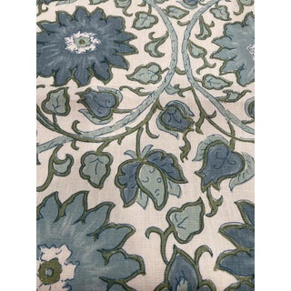 Peter Fasano Blue Suzani Fabric 1 Yard For Sale