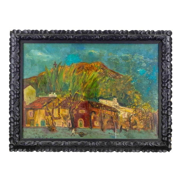 Sirio Pellegrini, View of Monte dé Cocci Rome, Oil Painting, 1965 For Sale