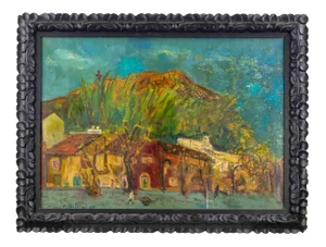 Sirio Pellegrini, View of Monte dé Cocci Rome, Oil Painting, 1965