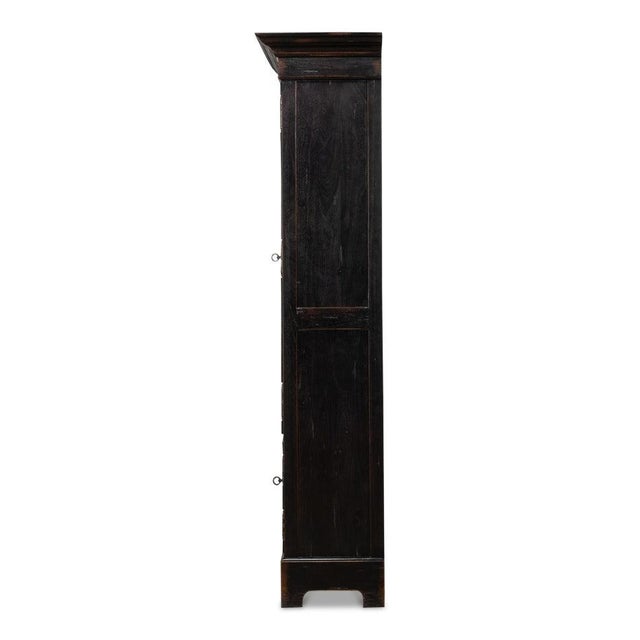 Traditional Tall Bookcase, 80" - Ebonized Walnut with Glass Display Doors For Sale - Image 10 of 11