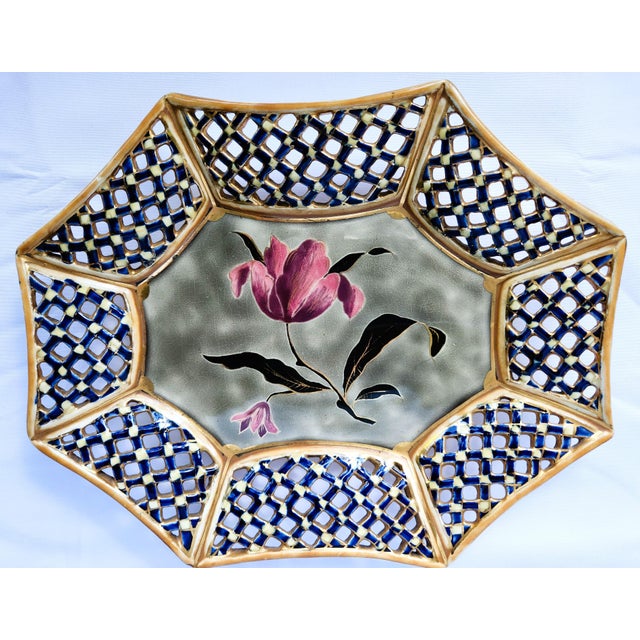 Late 19th Century Victorian Octagonal Reticulated Plate For Sale - Image 11 of 11