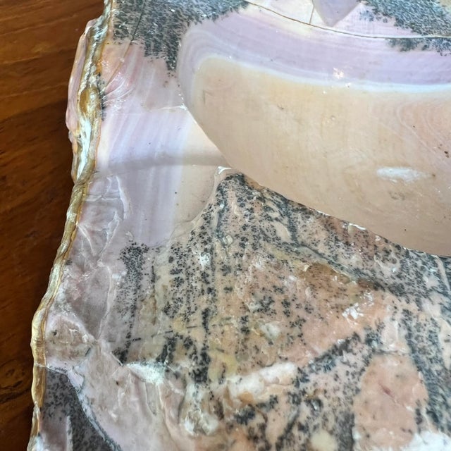Pink 1970s Italian Organic Modern Pink Marble Onyx Ashtray For Sale - Image 8 of 11