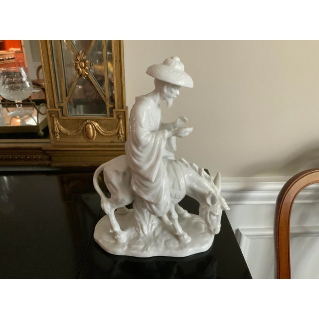 White Porcelain Japanese Man Riding a Donkey Figurine For Sale - Image 12 of 12
