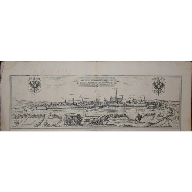 Vienna, Antique Map from ''Civitates Orbis Terrarum'' - Etching - Old Master 1572-1617 For Sale